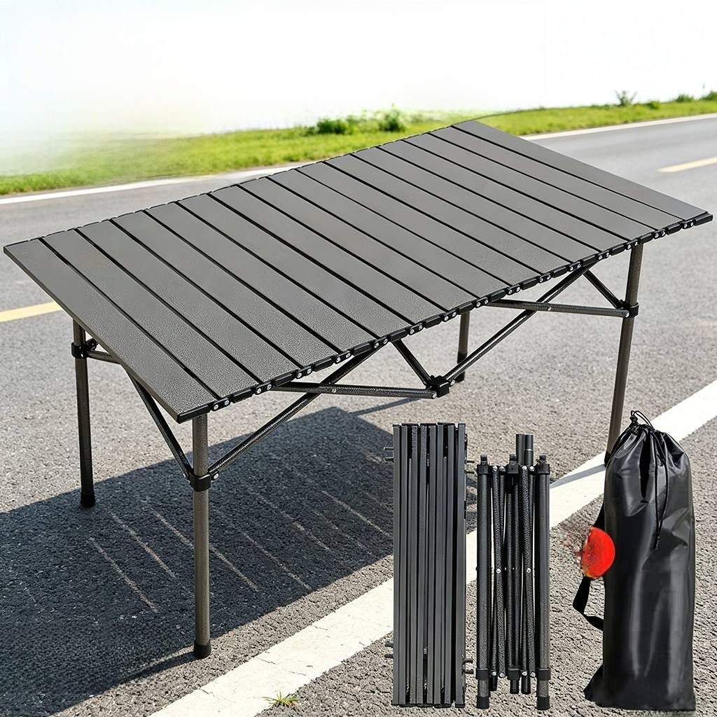 Camping Cooking Table - Tragbarer Camping-Picknicktisch für den Außenbereich, rechteckig,