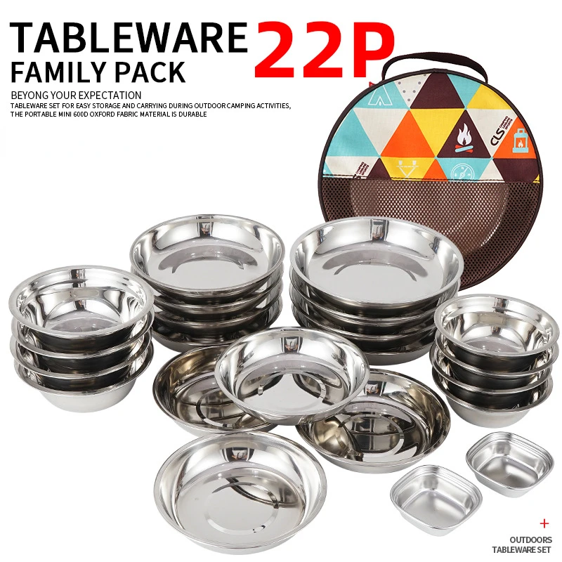 Camping Cooking Dining Set - Neues tragbares Camping-Kochgeschirr-Set mit 22 Teilen,