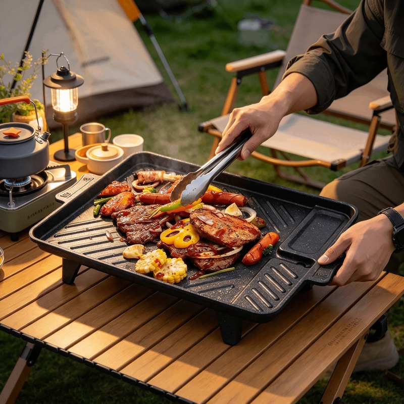 Tragbare Grillplatte im korean – Camping Hiking Cooking Bewertung und Preis
