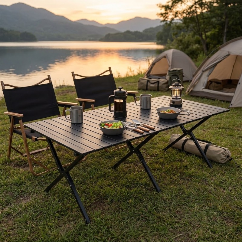 Tragbarer, zusammenklappbarer  – Camping Cooking Table Bewertung und Preis