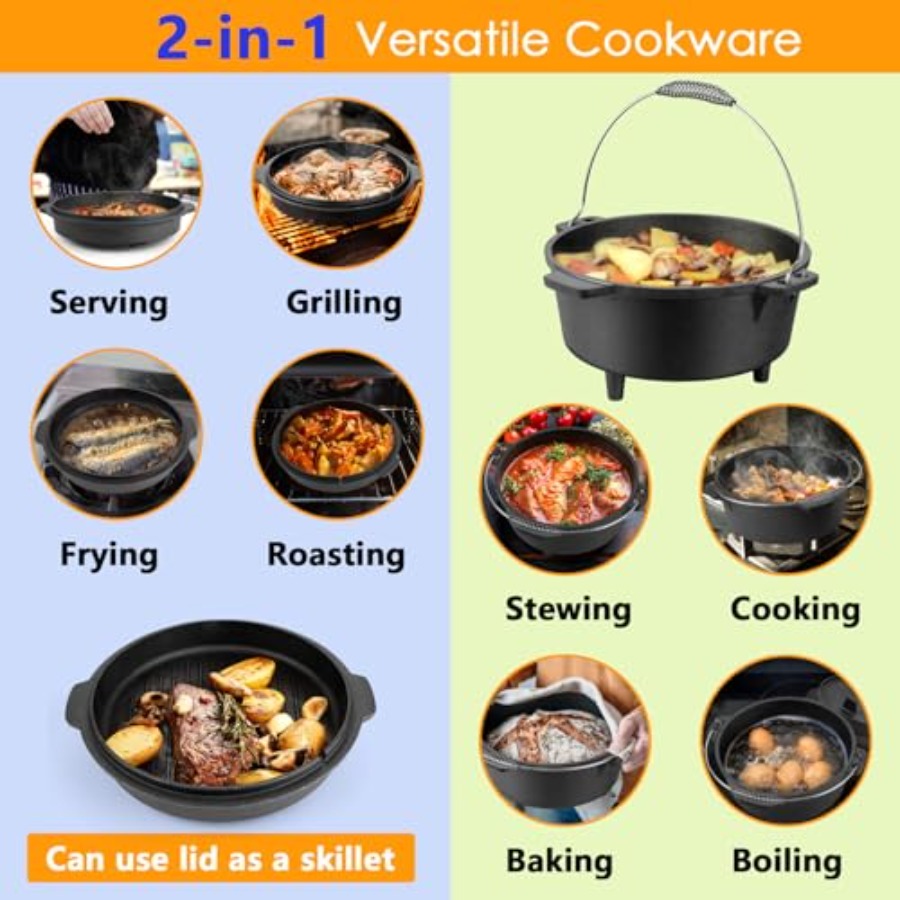 7 QT Gusseisen-Dutch-Oven, Gro – Camp Dutch Oven Cast Bewertung und Preis